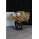 Çiçek Taş Kalpli Gümüş Gölgeli Saksı Beyaz Güller 7 Adet Yapay Çipsolarla Sarılı