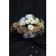 Beyaz Güller 5 Adet 25 Adet Papatya Başlıklı Yapay Çiçek Taş Gümüş Gölgeli Saksı