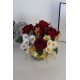 Kırmızı Güller 5 Adet 25 Adet Papatya Başlıklı Yapay Çiçek Taş  Gold Gölgeli Saksı