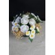 Beyaz Güller 5 Adet 25 Adet Papatya Başlıklı Yapay Çiçek Taş Gold Gölgeli Saksı