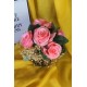 Çiçek Taş Rose Gölgeli Saksı 5 Adet Pembe  Güller Çipsolarla Çevrili