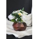 Çİçek Taş Rose Gölgeli Saksı Beyaz Güller 3 Adet & Papatyalar 10 Başlıklı Yapaylar