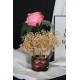 Çiçek Taş Rose Gölgeli Saksı Pembe Yapay Gül Çipsolarla Çevrili