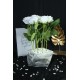 Çiçek Taş Saksı Beyaz Güller 9 Adet Yapay Sevgiliye Hediye