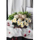 Çiçek Taş Rose Saksı 4 Adet Şakayık Çİçeği Açık Renk&20 Başlıklı Papatyalar YapayYeşilliklerleSarılı