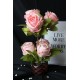 Güller Pembe 6 Adet Yapay Taş Saksı Rose Gölgeli