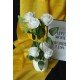 Çiçek Taş Beyaz Saksı 6 Adet Beyaz Yapay Gül