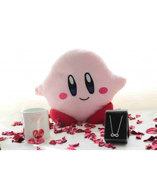 Kirby Yastık Sonsuzluk Kolye ve Love Temalı Kupa Bardak Sevgiliye En Özel Hediye