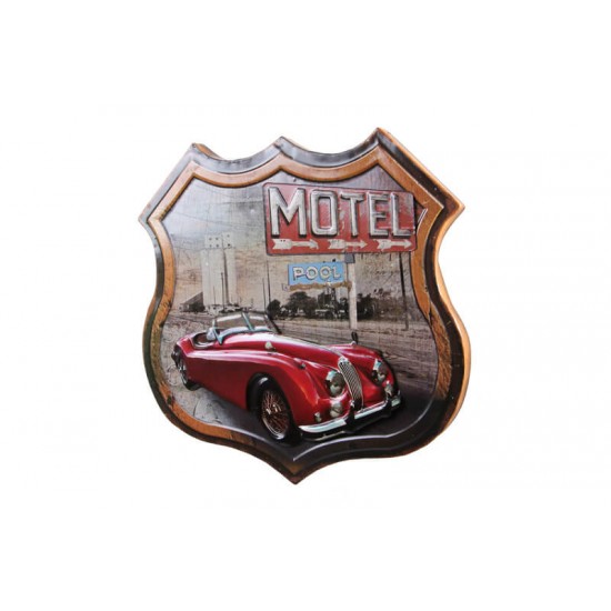Dekoratif 3D Motel &Kırmızı Chevrolet Temalı Duvar Panosu